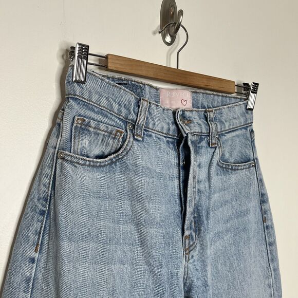 Revice Straight Leg High Rise Raw Hem Jeans Women’s 26 Light Wash - Picture 2 of 8